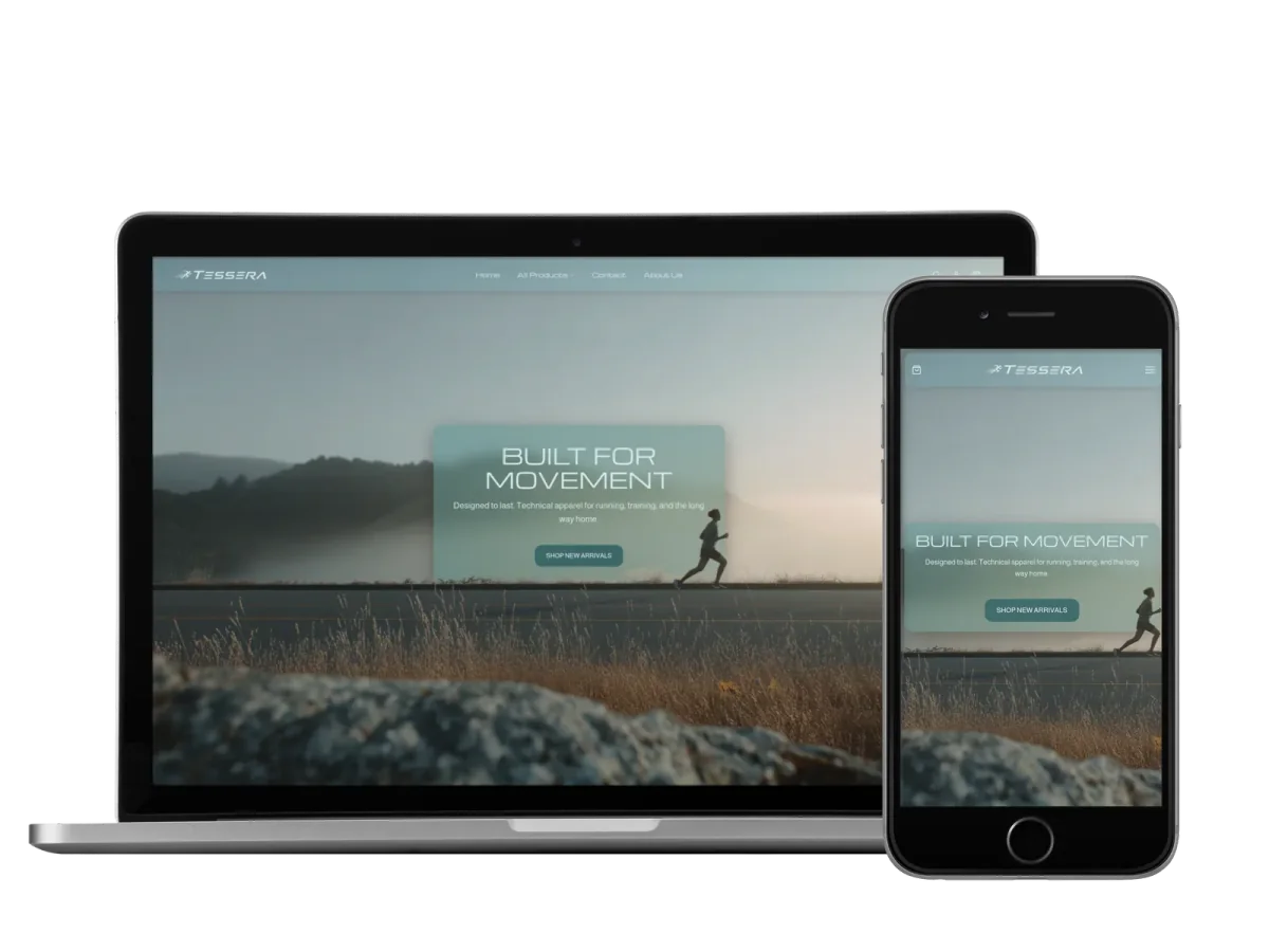 tessera.store — desktop and mobile preview